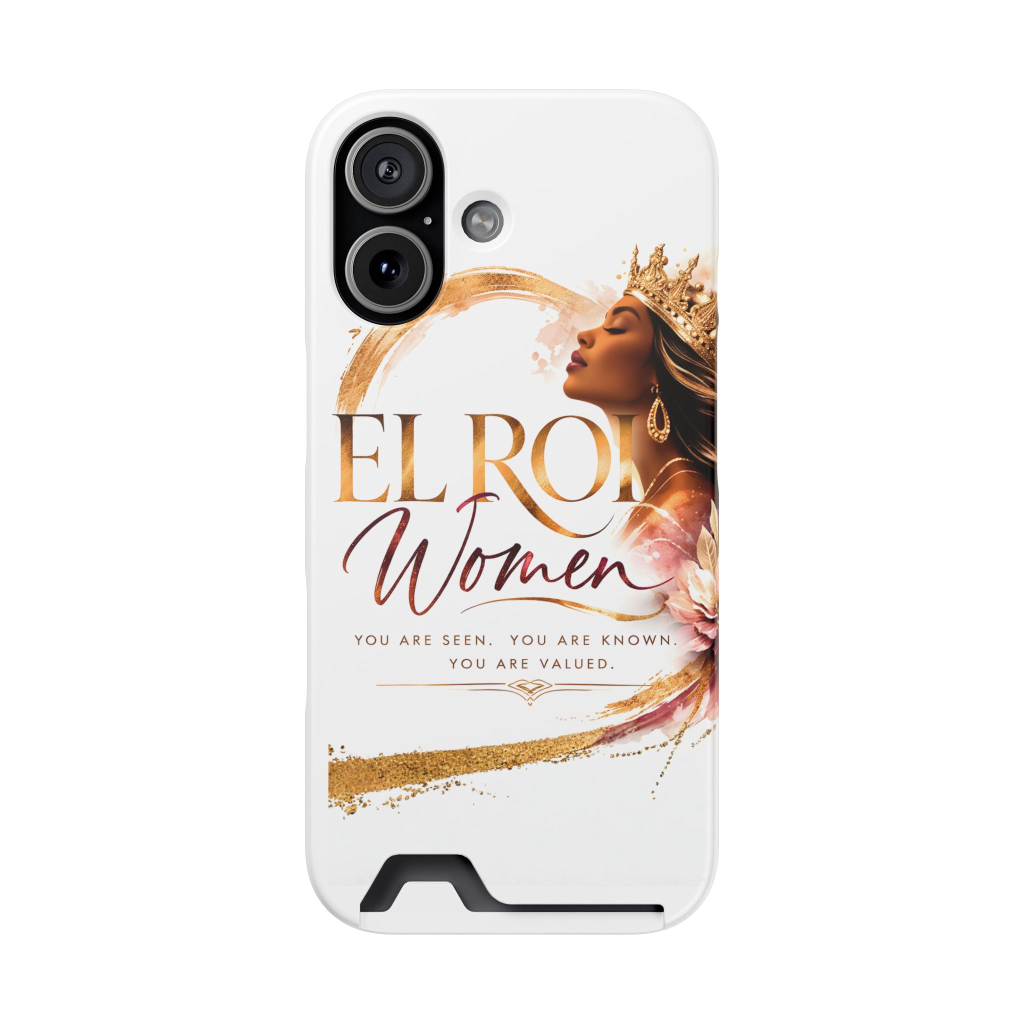 Phone Case with Card Holder — "El Roi Women" Inspirational Crowned Woman Design - Image 2