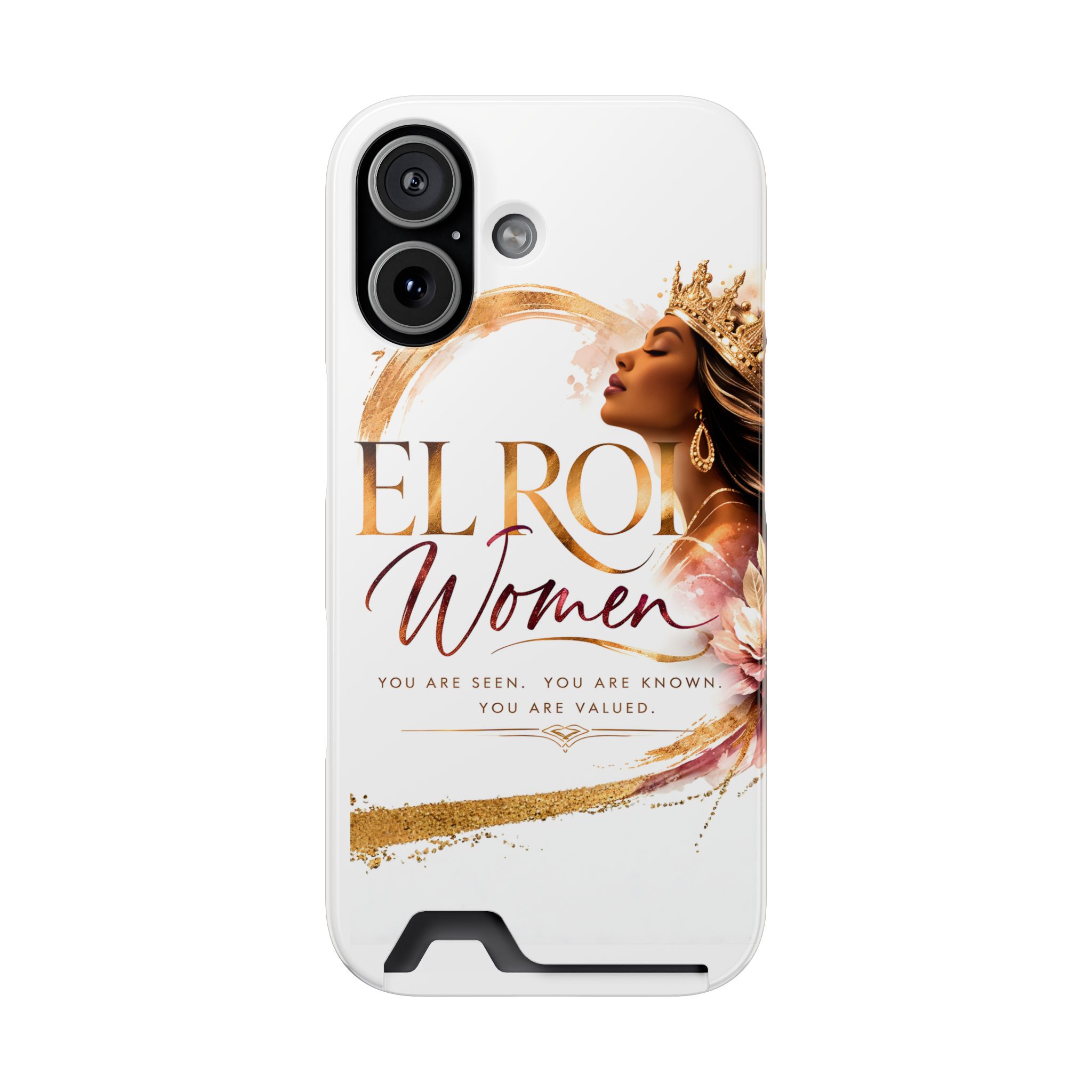 Phone Case with Card Holder — "El Roi Women" Inspirational Crowned Woman Design - Image 5