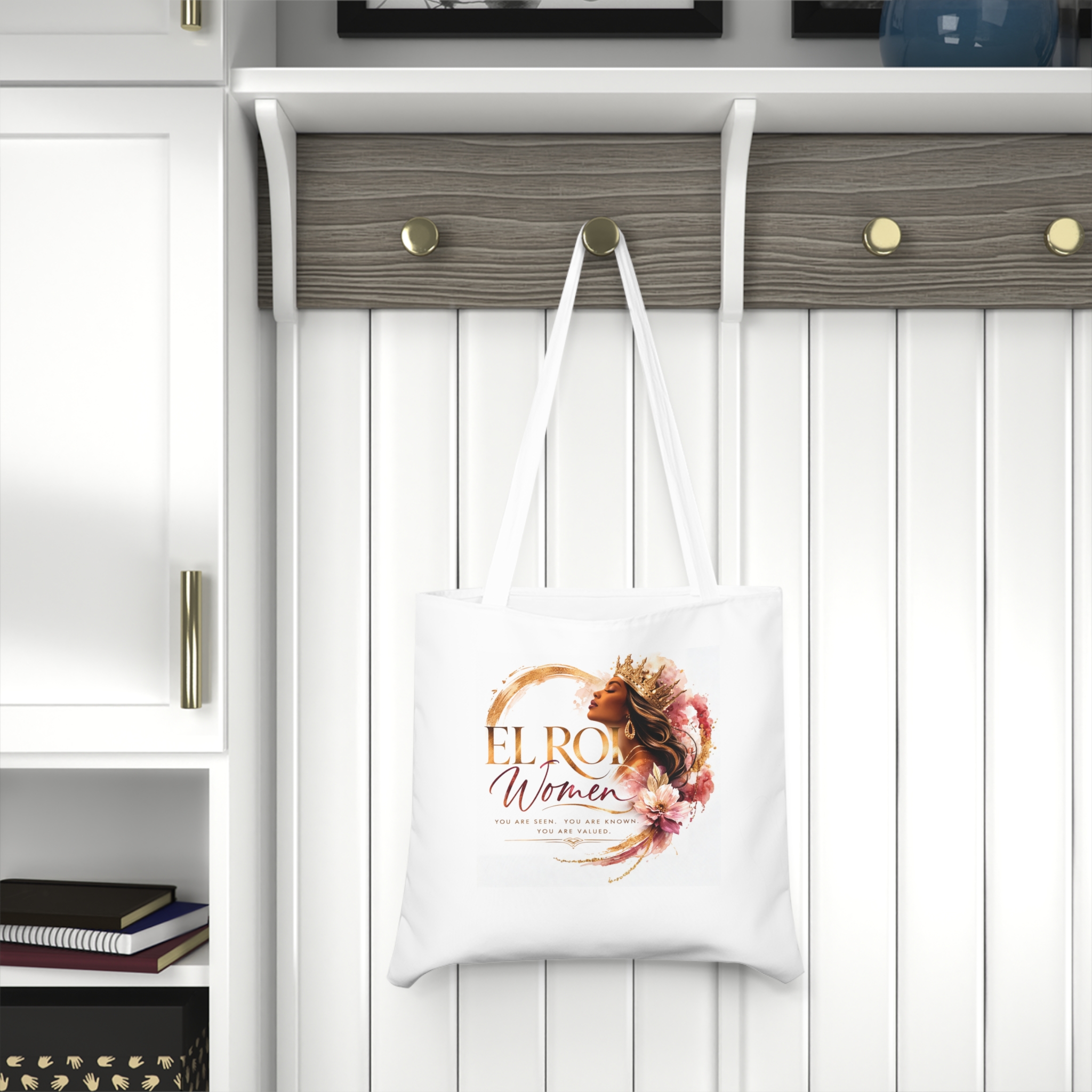 El Roi Women Floral Crown Shoulder Tote Bag — Inspirational Christian Gift - Image 4